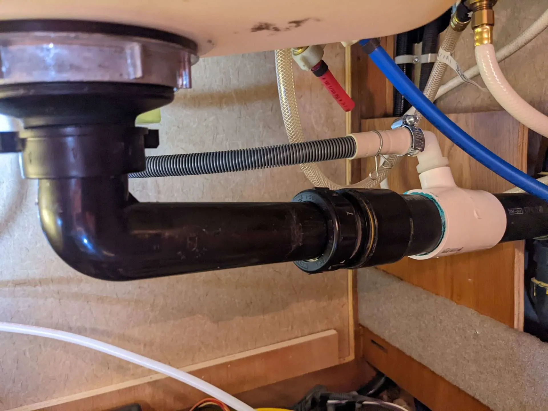 rv dishwasher drainage pipe