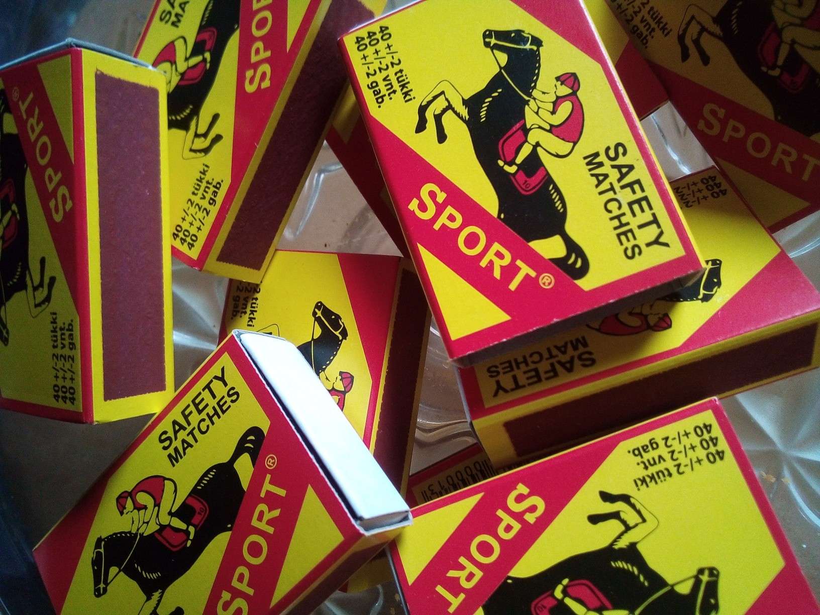 Boxes of safety matches. 