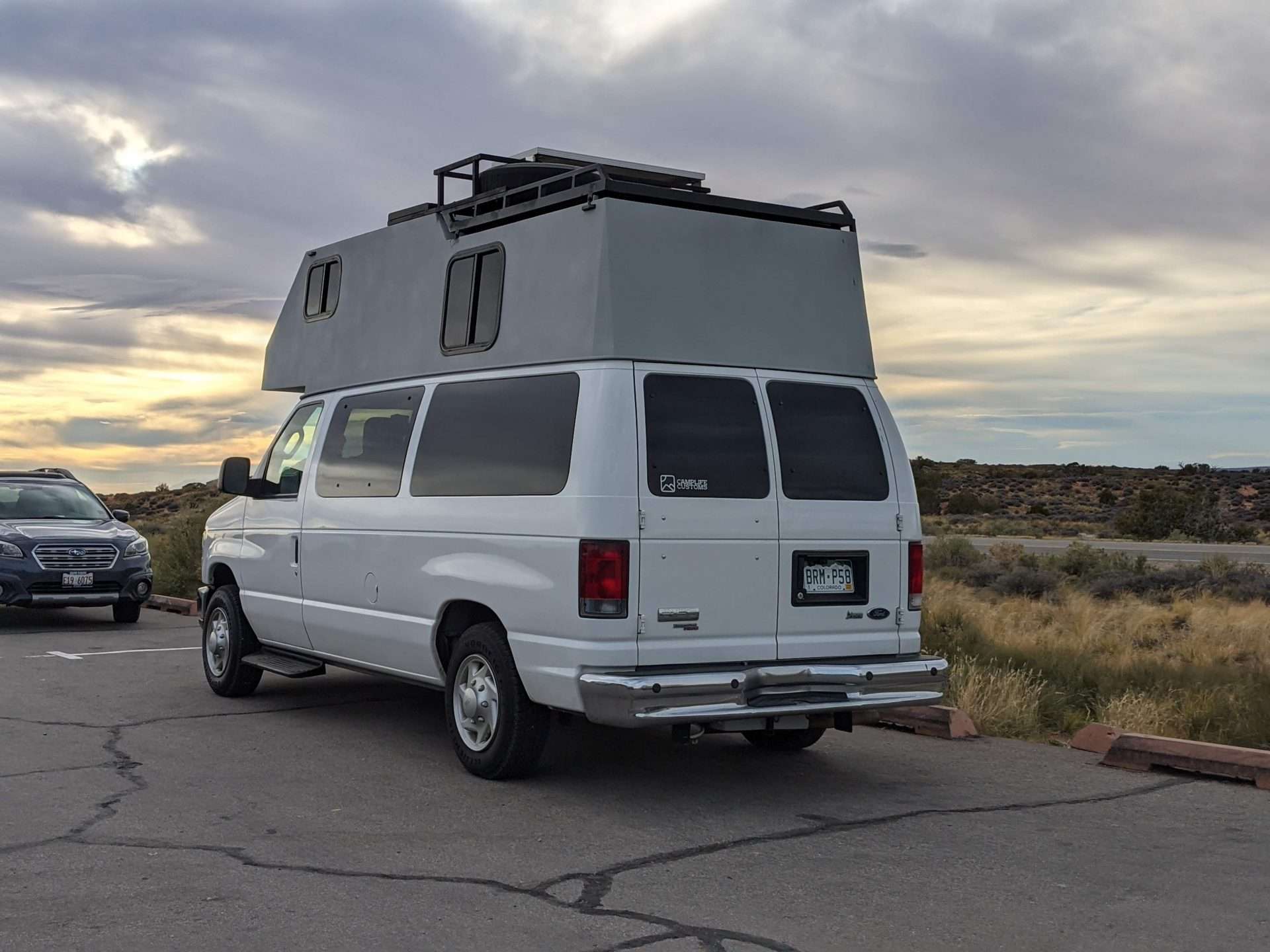 tall van with roof rack
