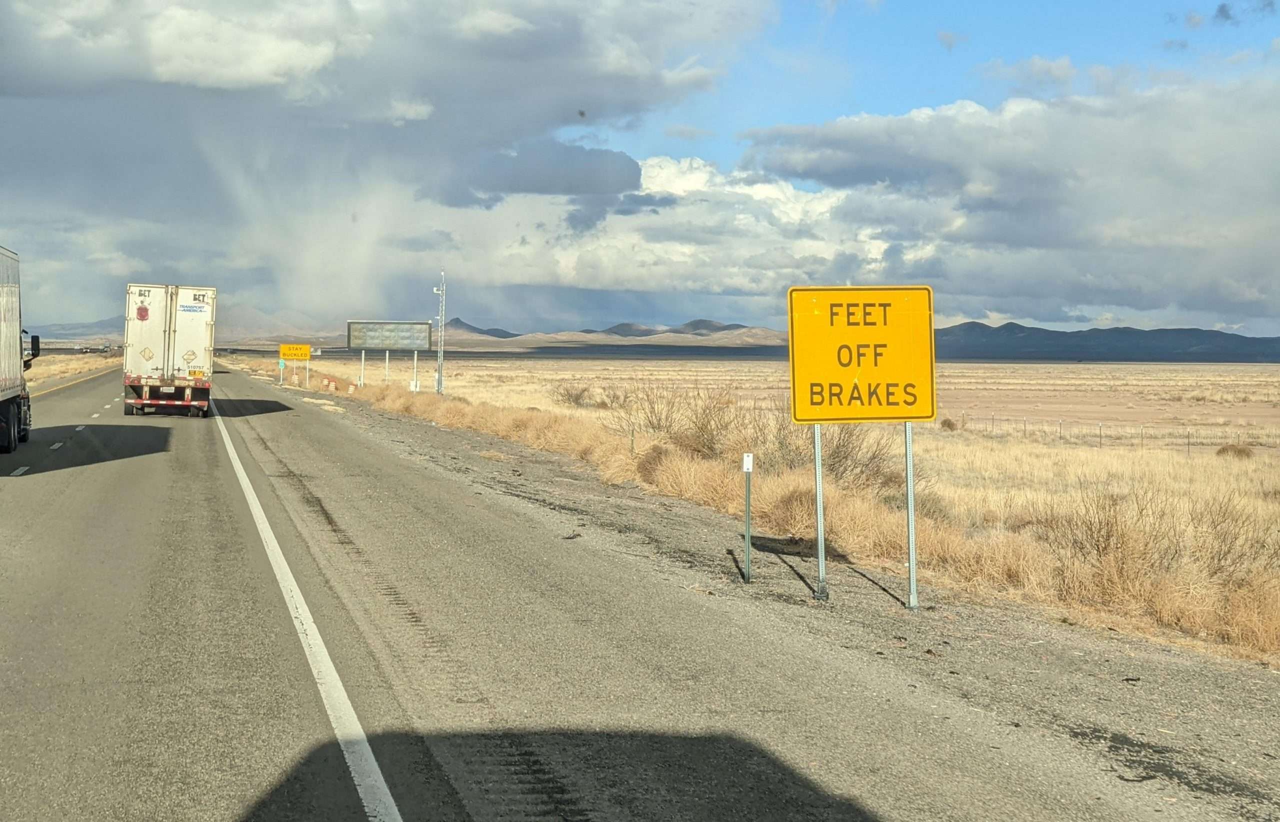 Sandstorm Signs on Highway