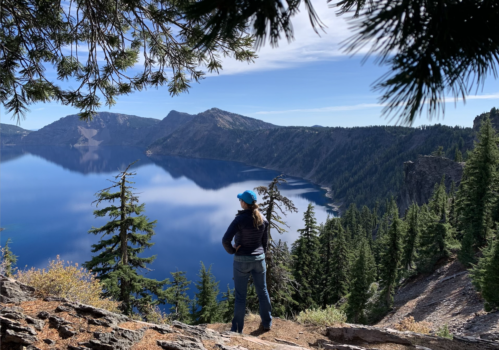 caitlin morton woman gazing over crater lake