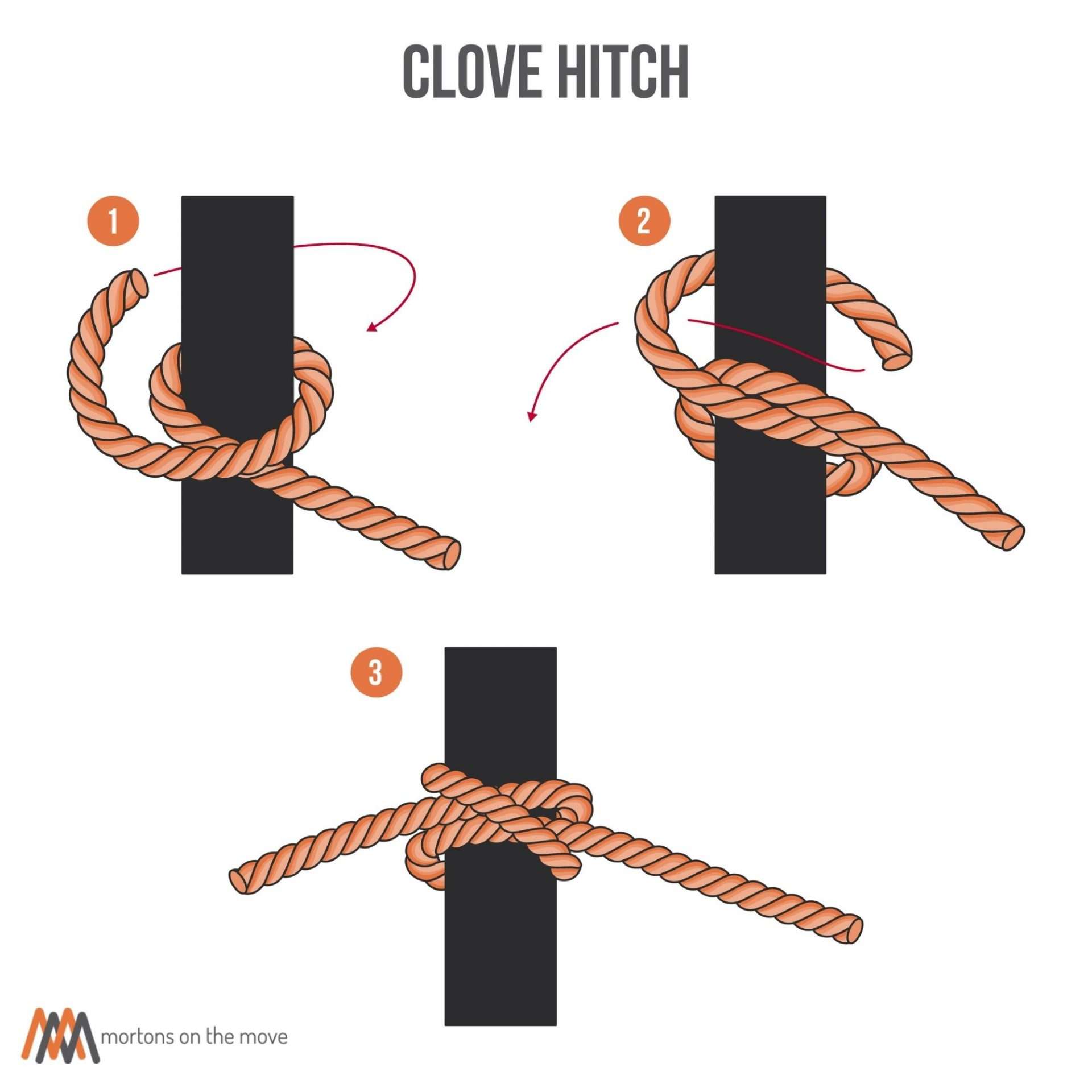 clove hitch tying instruction