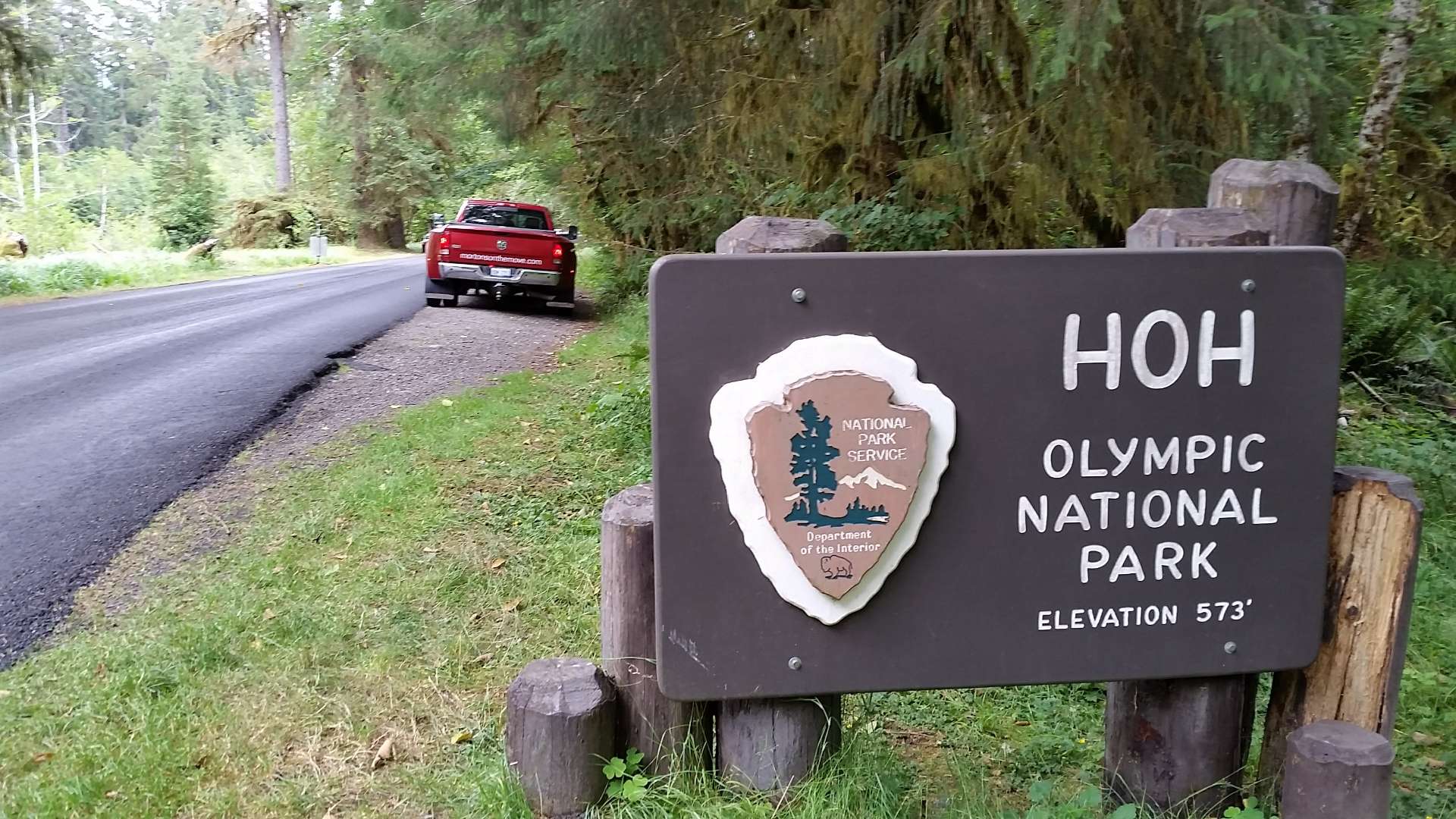 hoh olympic national park sign