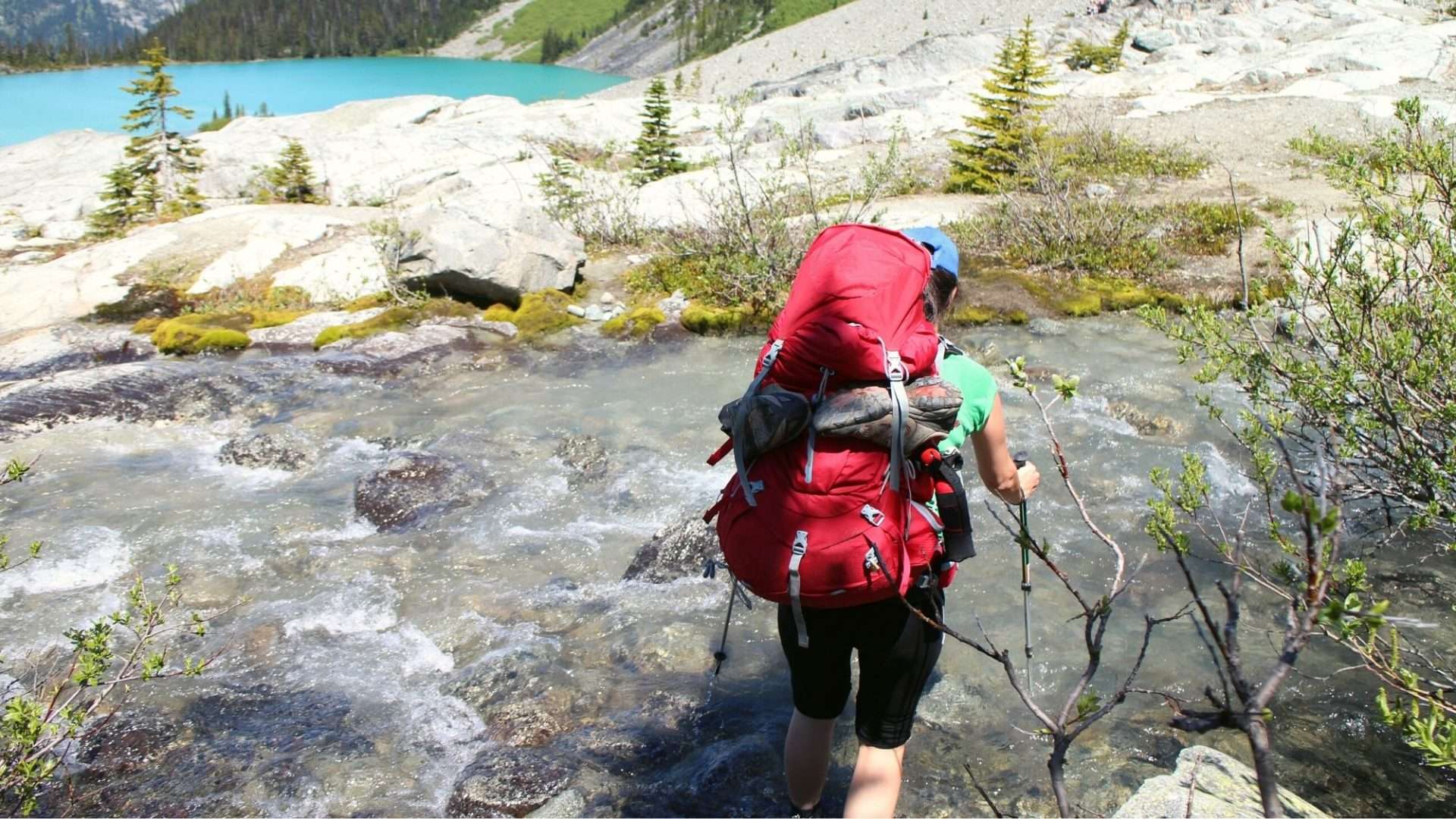 person backpacking