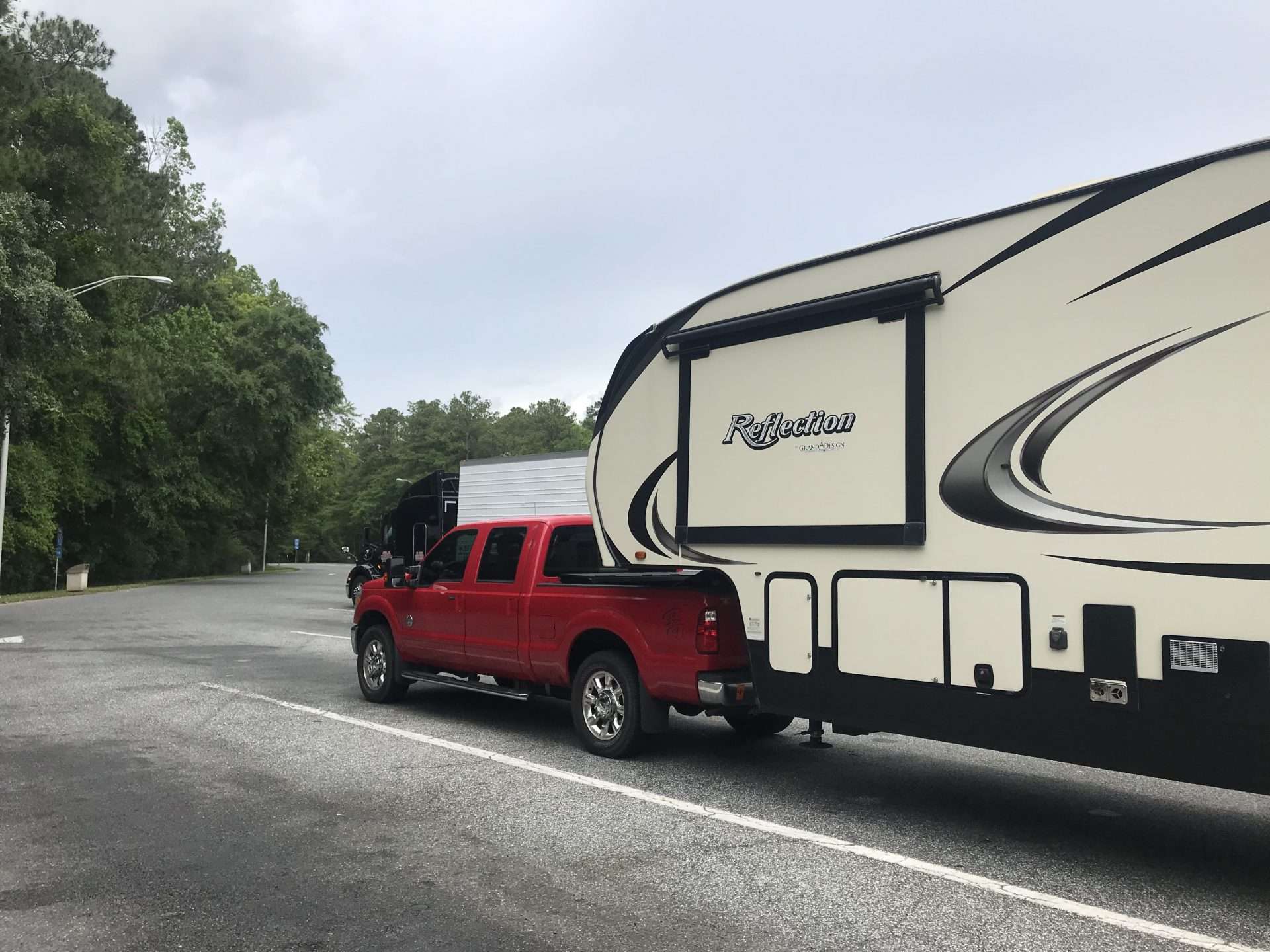 RV Hooked to Truck