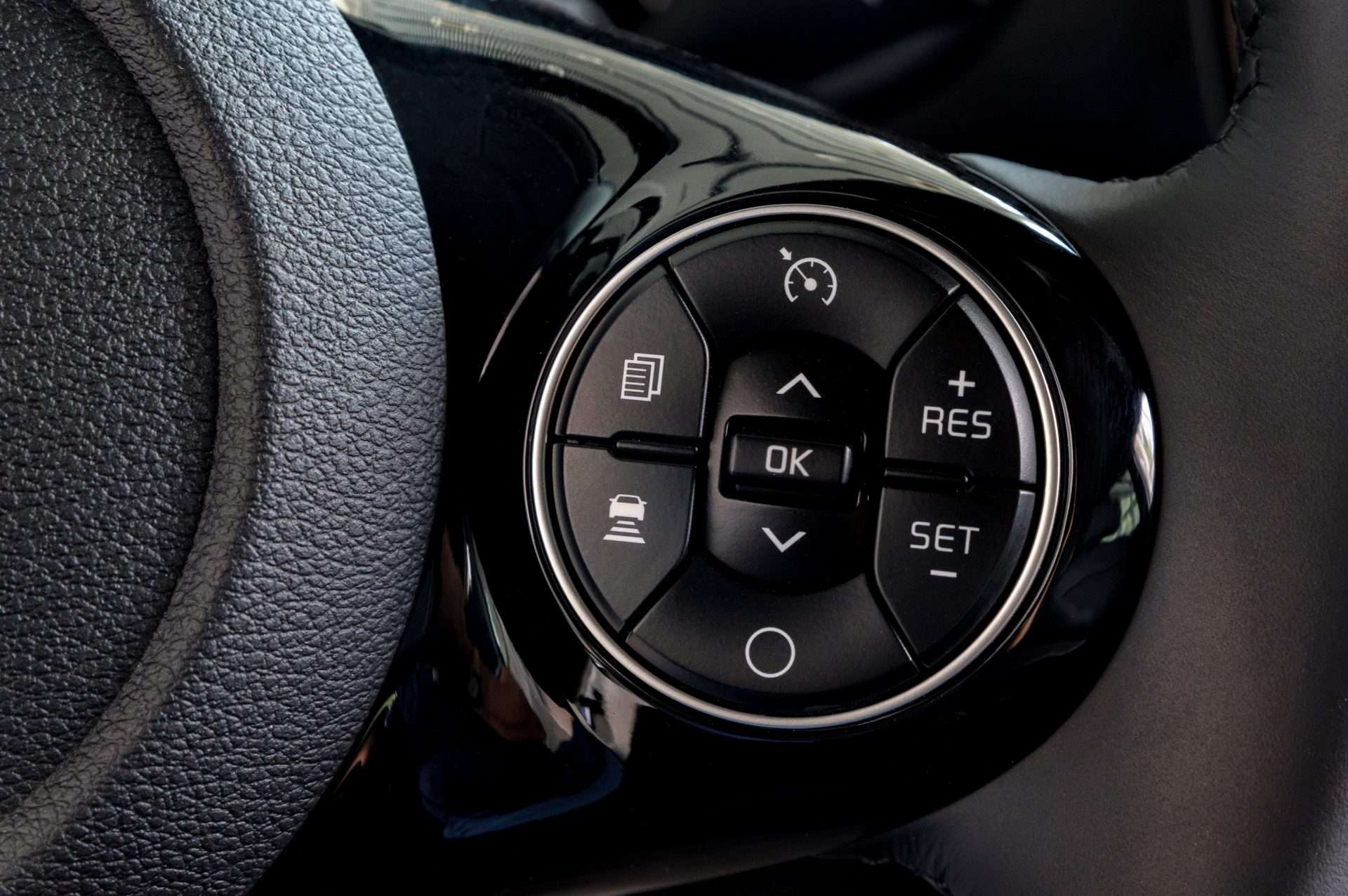 Cruise control panel in a car