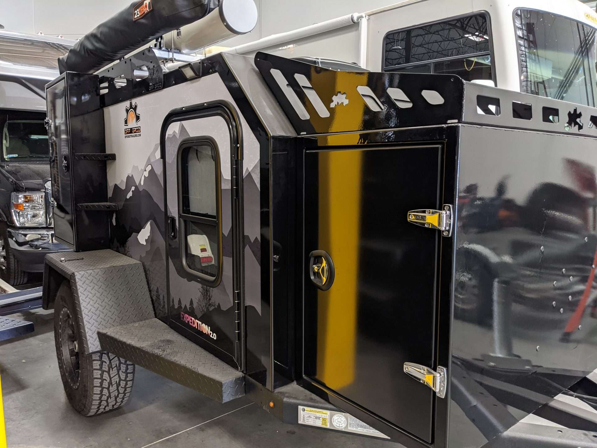 Expedition 2.0 off-grid camper in garage
