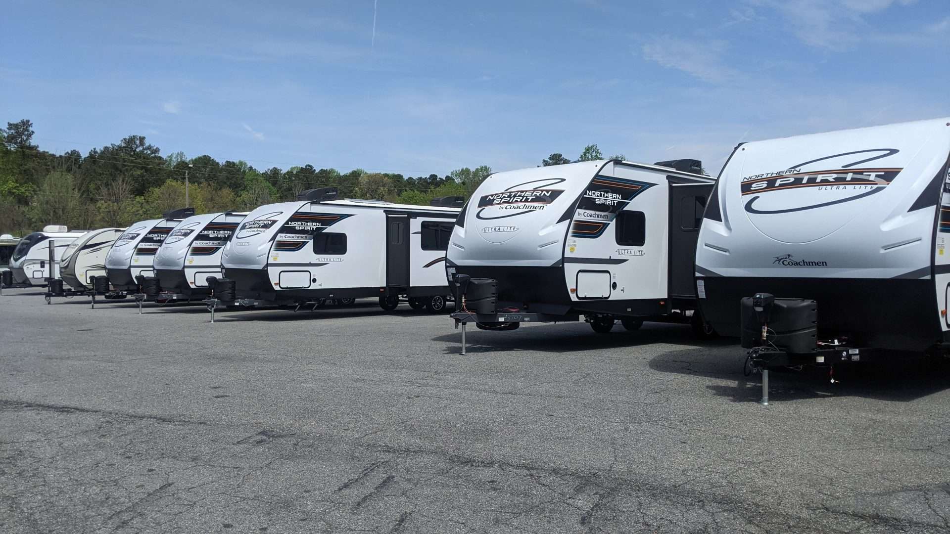 Travel trailers for sale at dealership