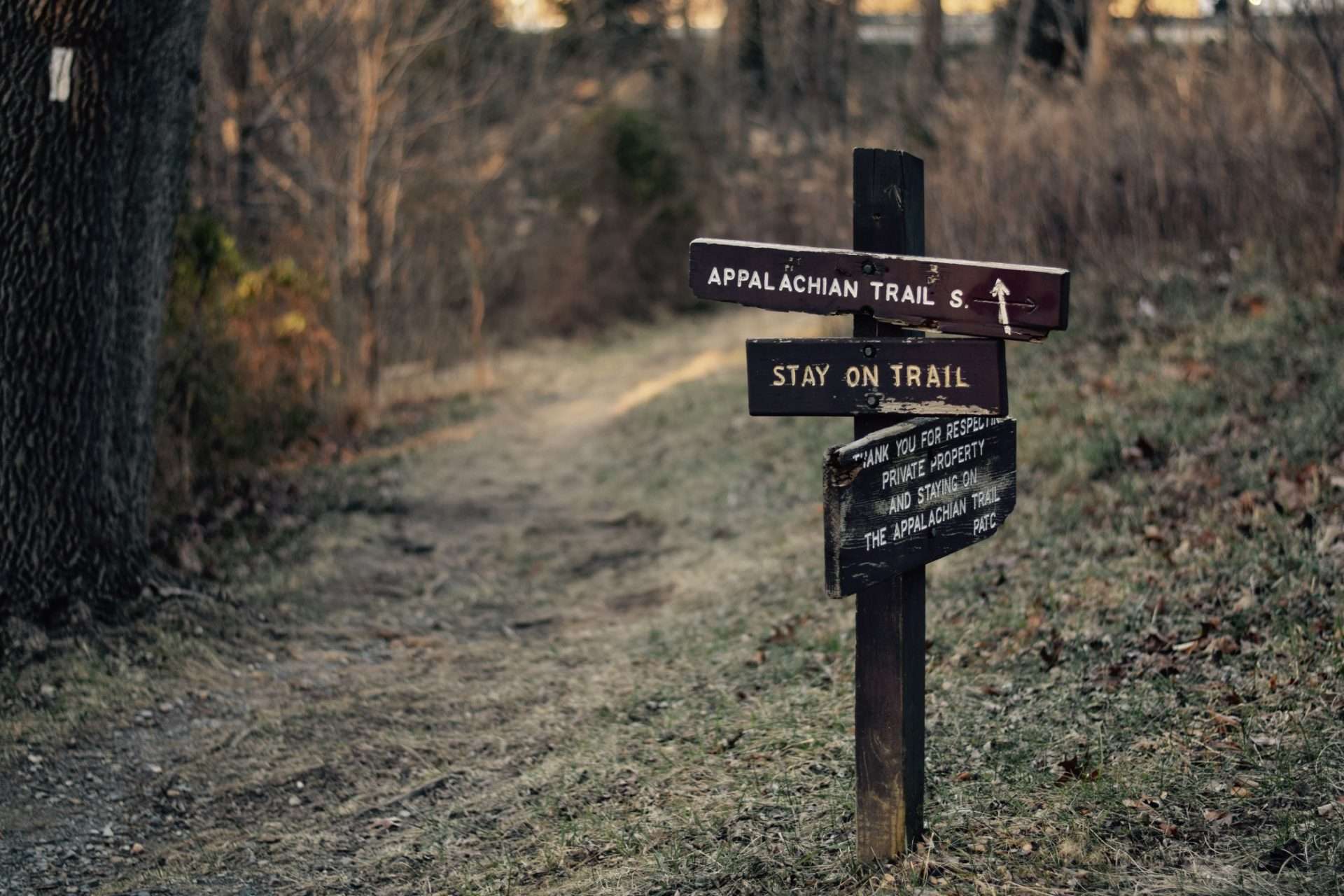 Appalachian Trail trail marker sign