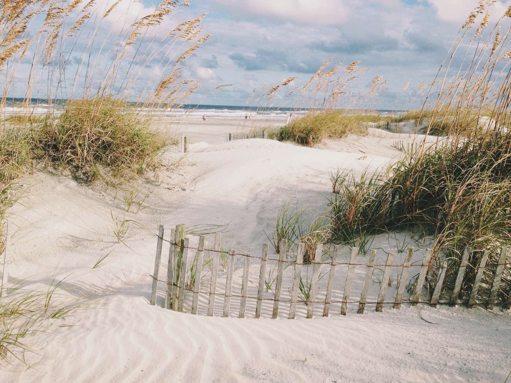White sandy beach in St. Augustine, Florida