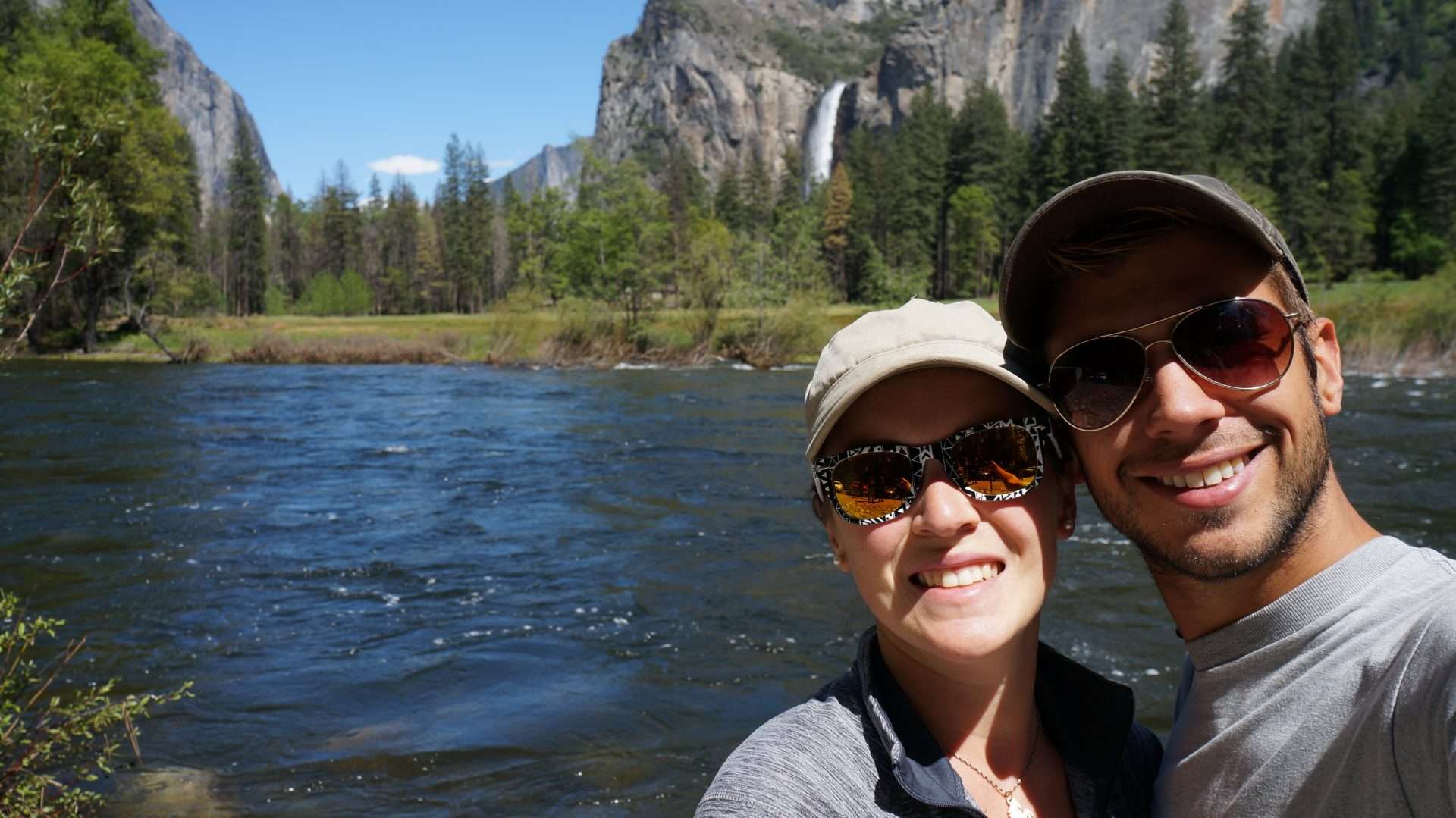 Tom and Cait Morton, a couple who RV together, in Yosemite National Park