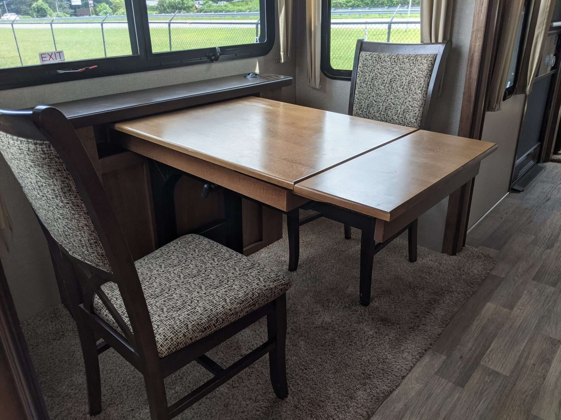 Dining room table with extendable flap