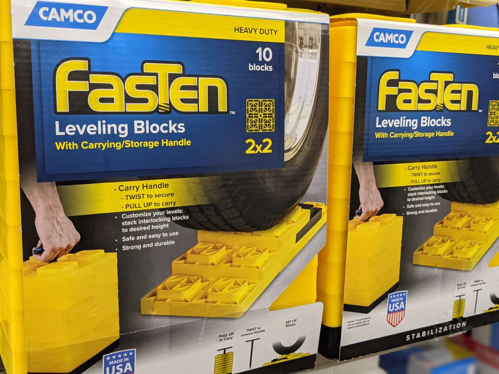 Camco FasTen leveling blocks packaging 