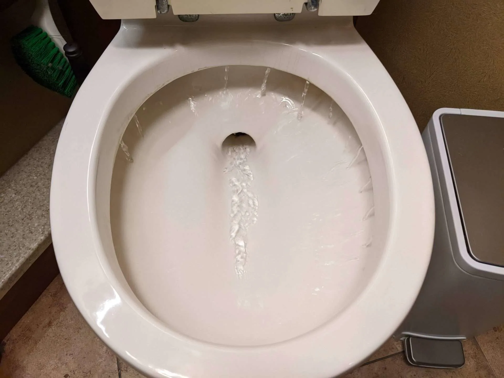 RV toilet mid flush