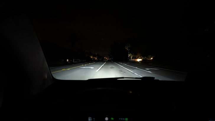 headlights driving at night