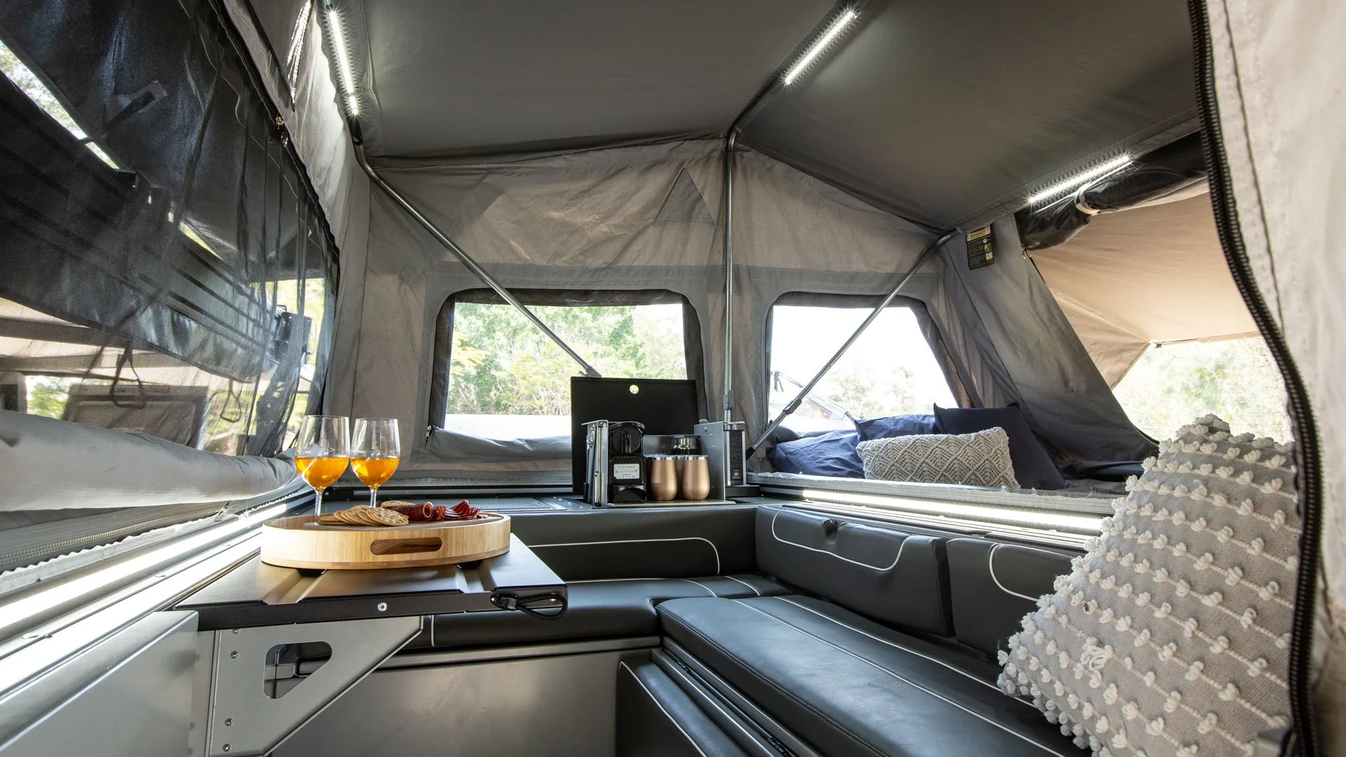 Interior show of Patriot camper from company website