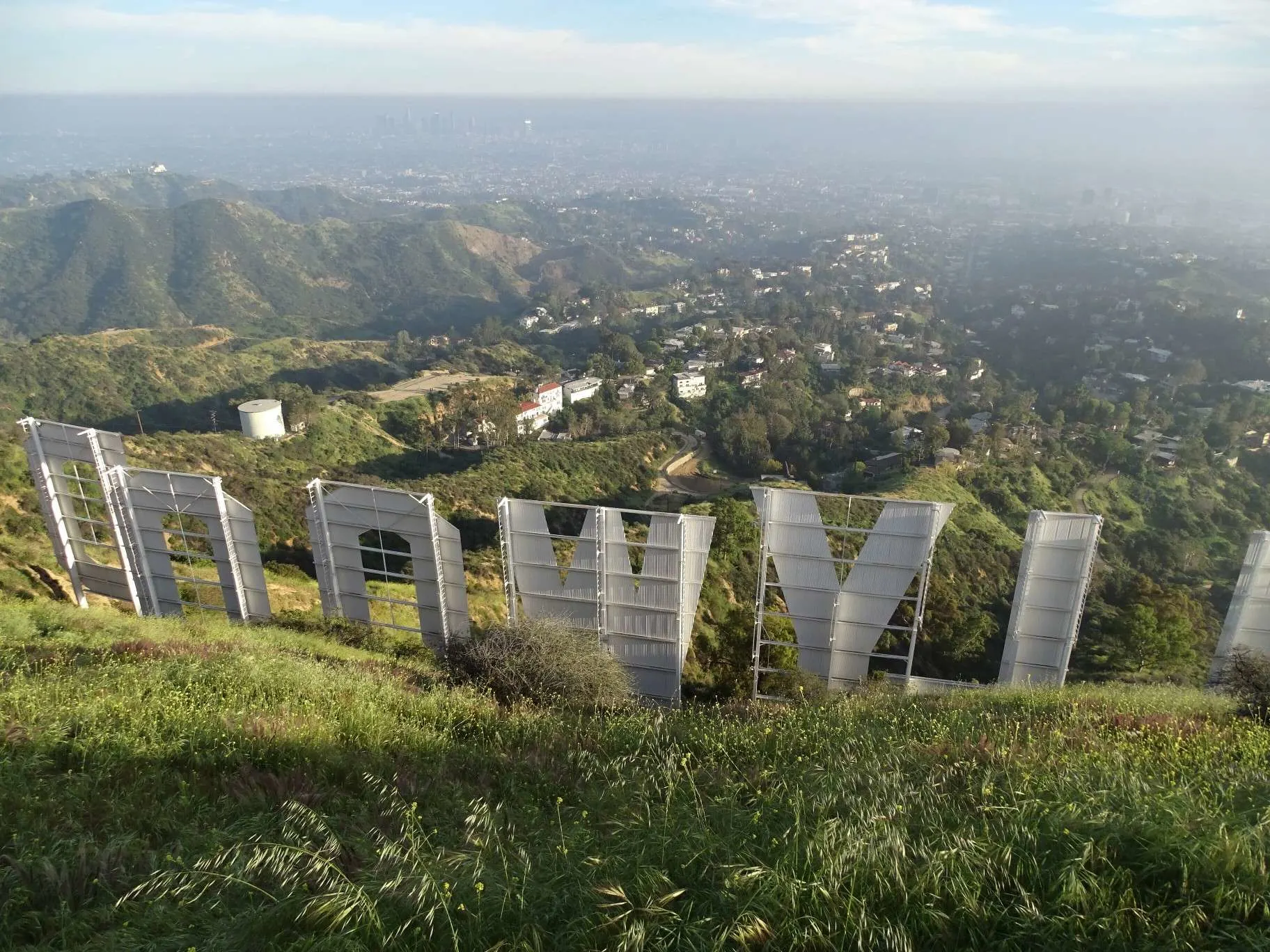 View from behind the Hollywood sign letters