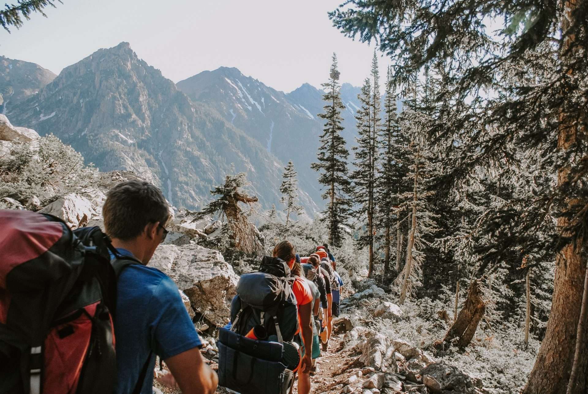 Hikers on trail in Grand Teton National Park