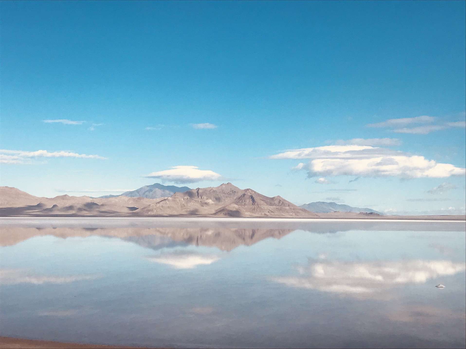 Scenic view of mountains surrounding the Great Salt Lake