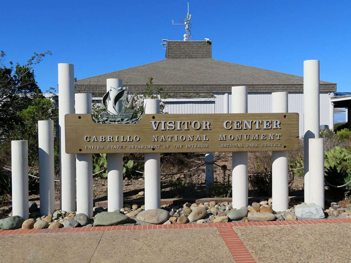 Cabrillo National Monument visitor center entrance sign