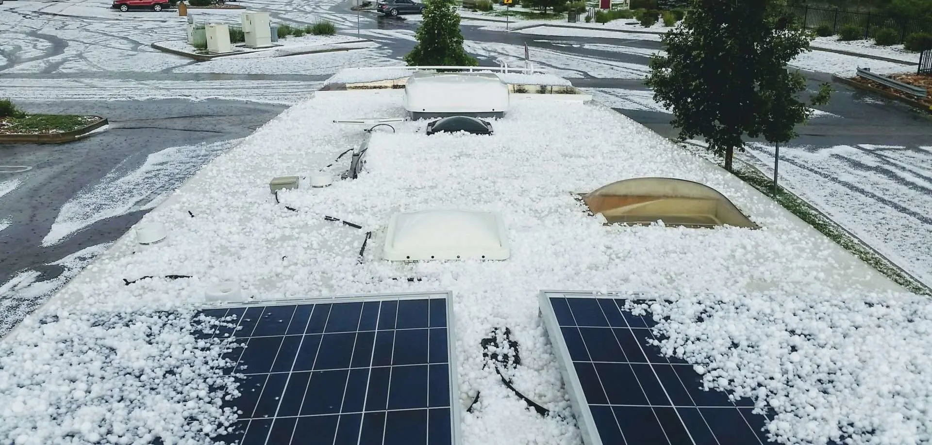 solar panels hail