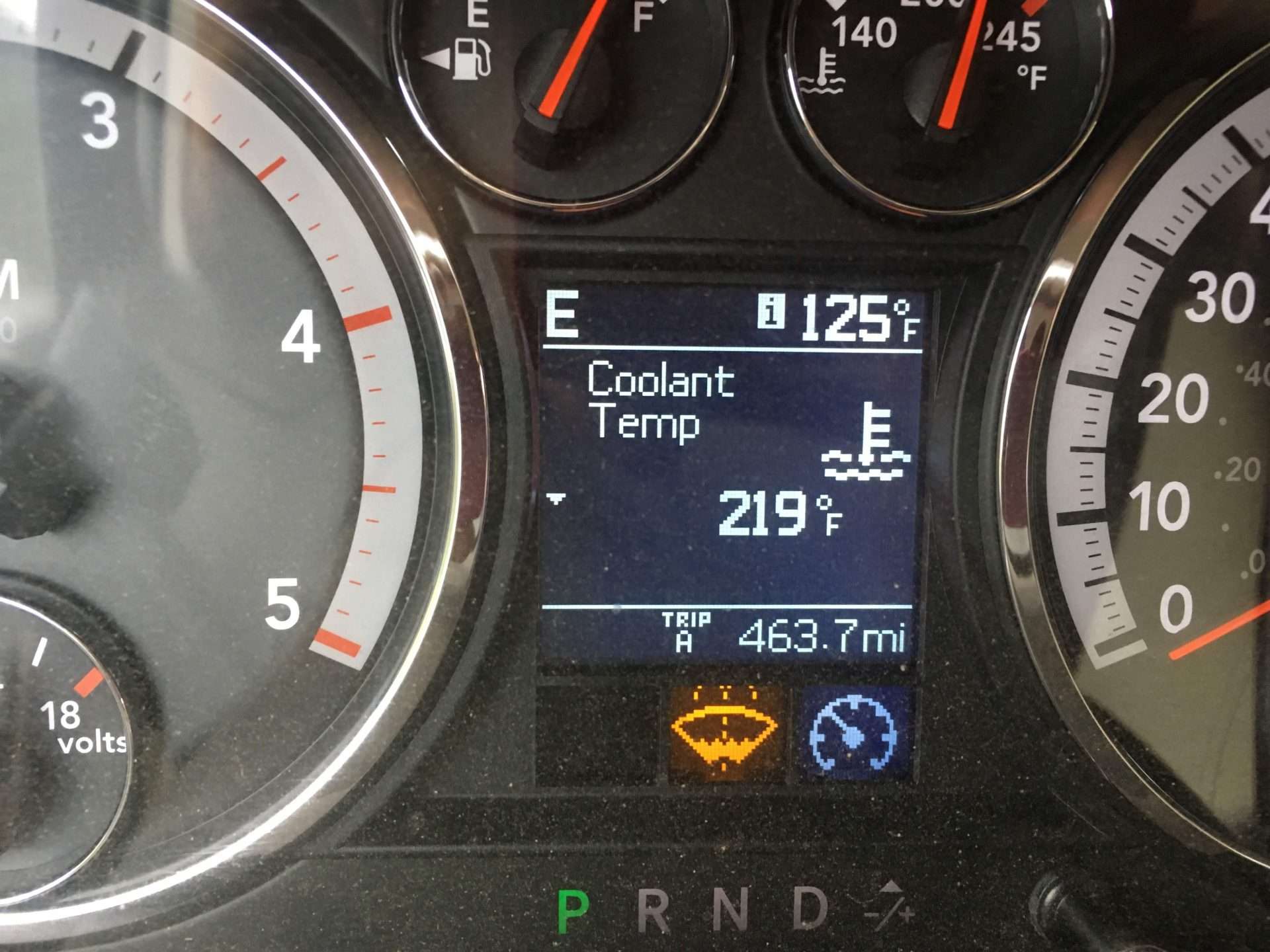 truck engine temperatures on grade