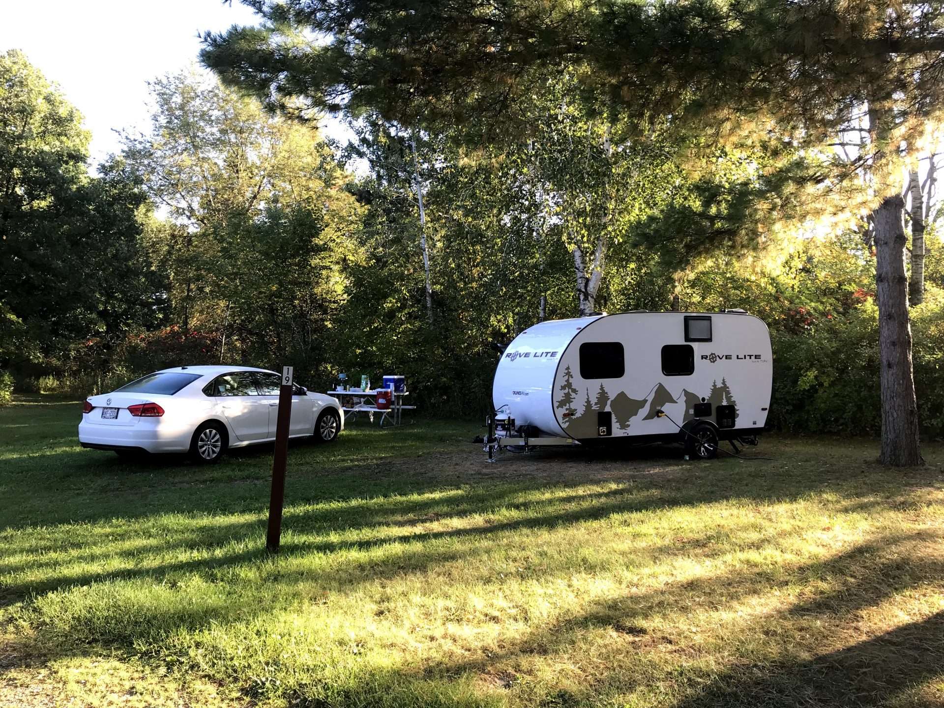 Travel Lite Rove Lite camper in campground
