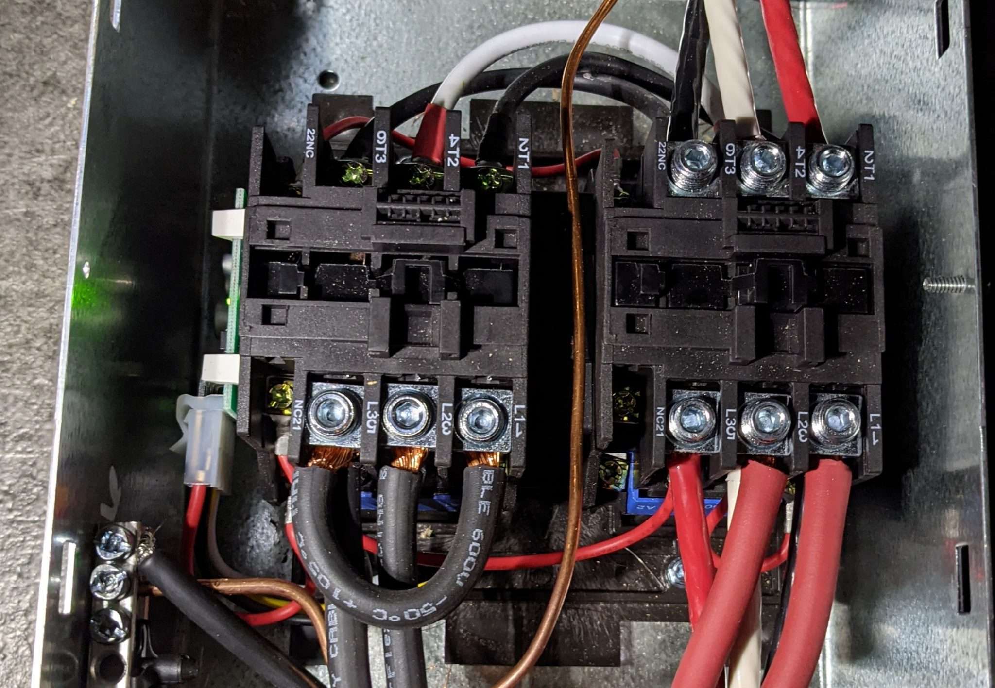 50 amp RV wiring in transfer box