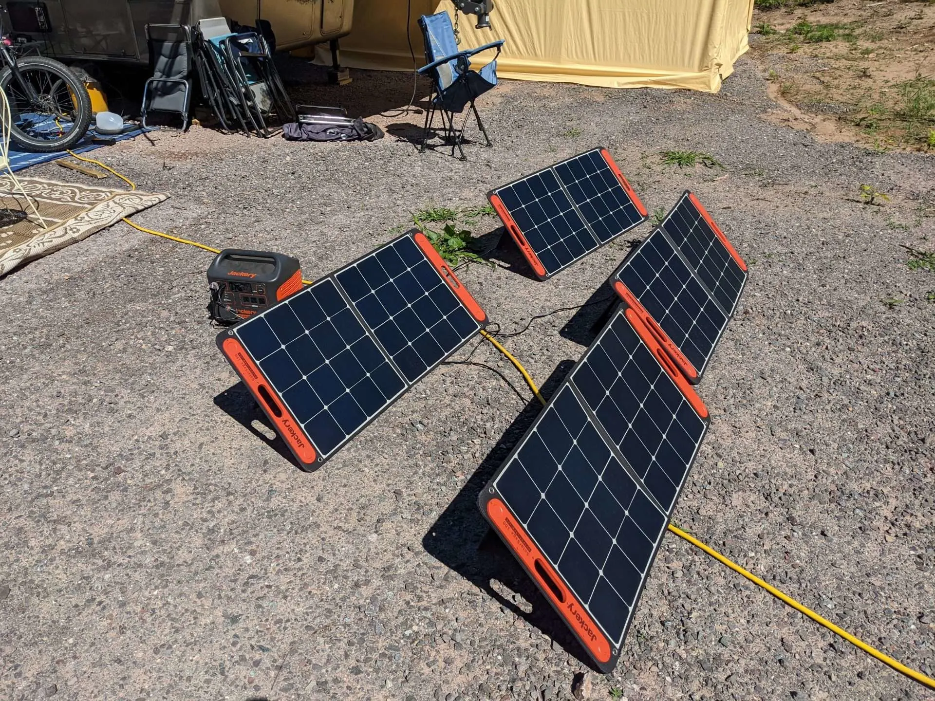portable solar panels in the sun