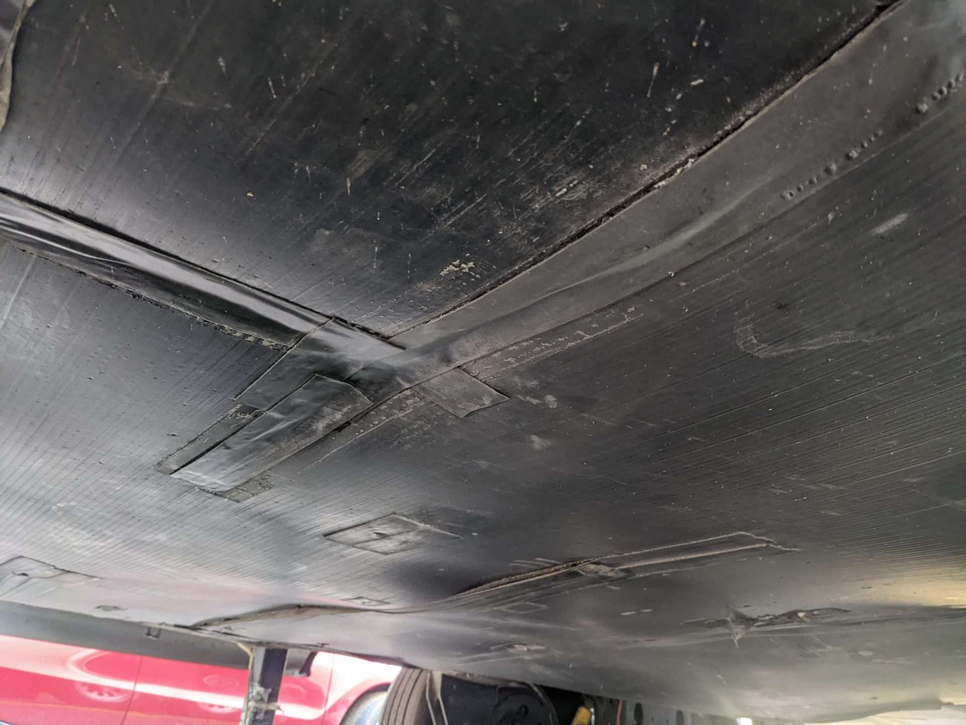 RV Underbelly With Repair Tape