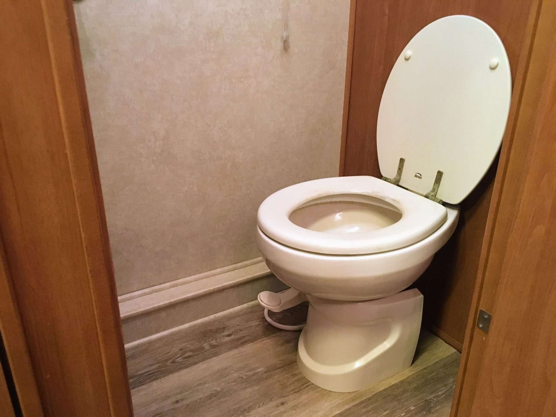 RV foot flush toilet
