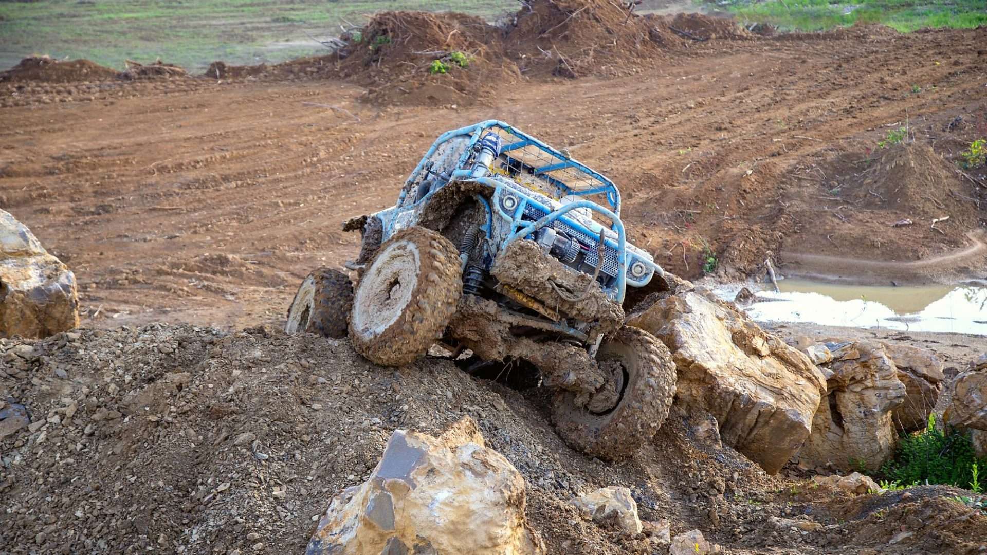 off-road vehicle with roll cage