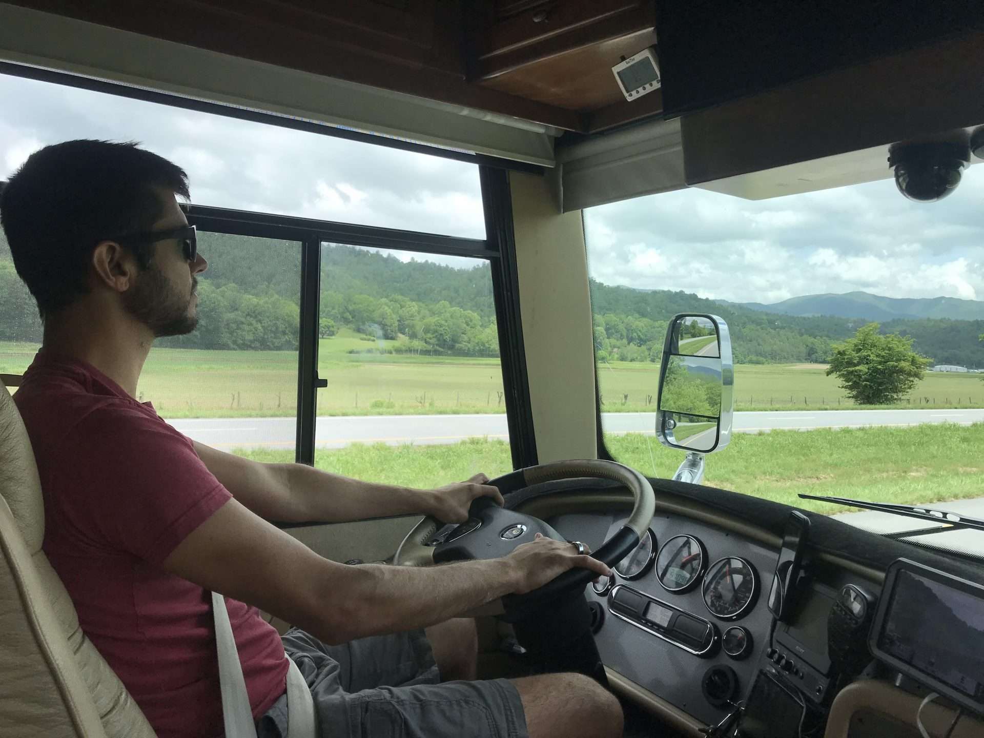Tom from Mortons on the Move driving RV to national park