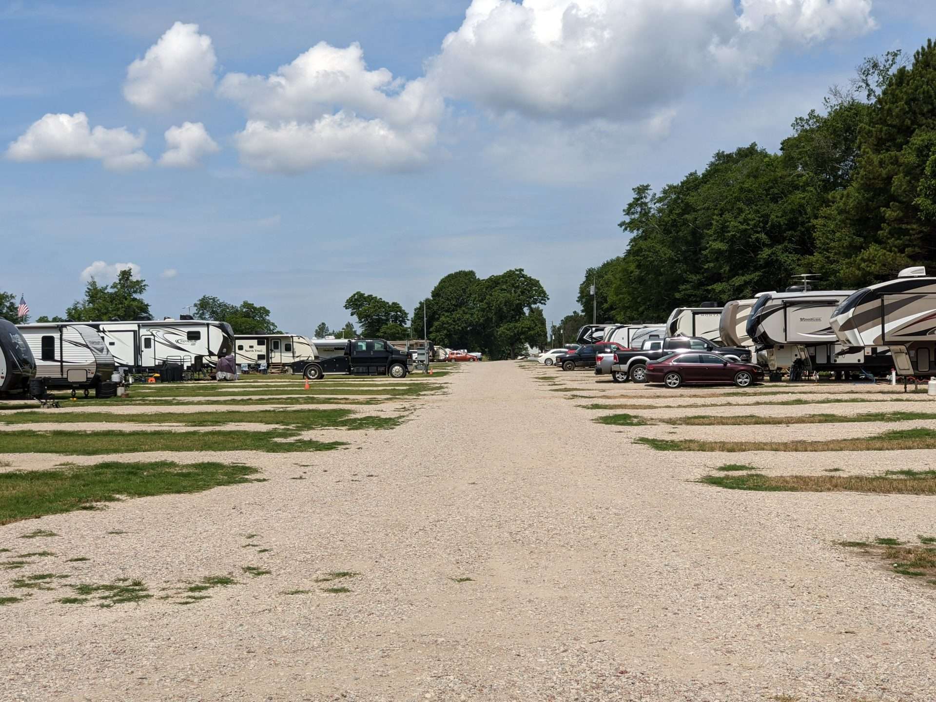 RVs parked at campsite