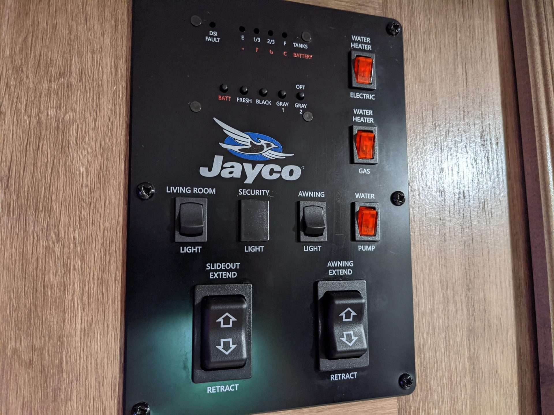 Jayco RV tank sensor panel
