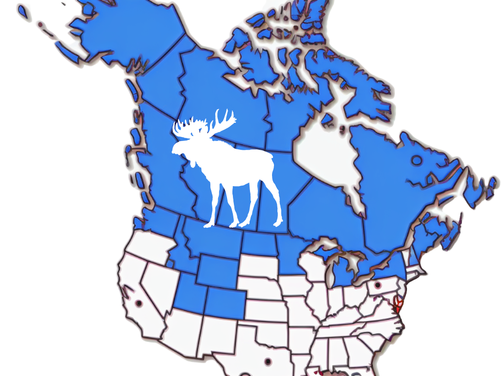 Moose Habitat Range North America 