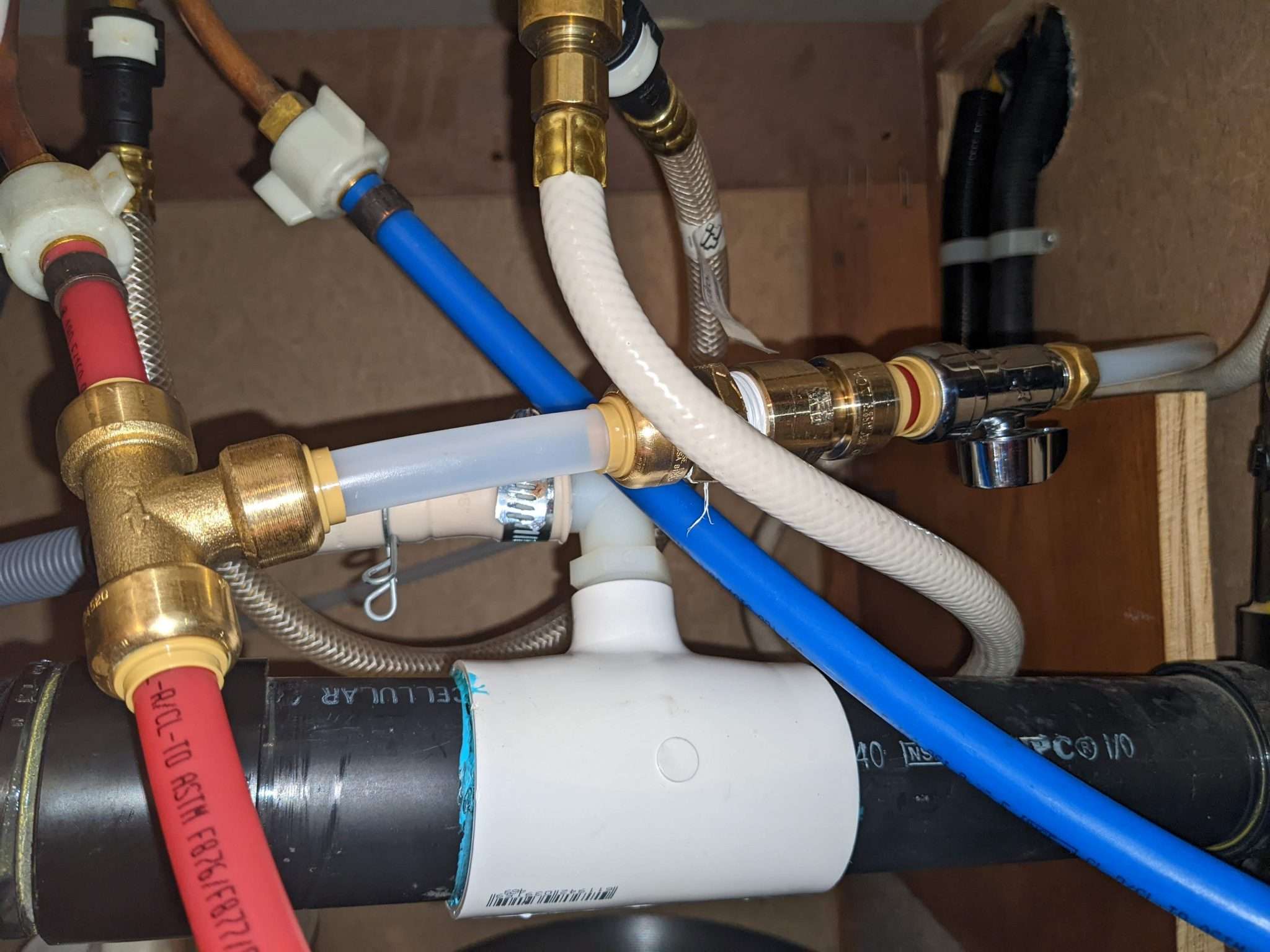 ABS pipe connected to PVC