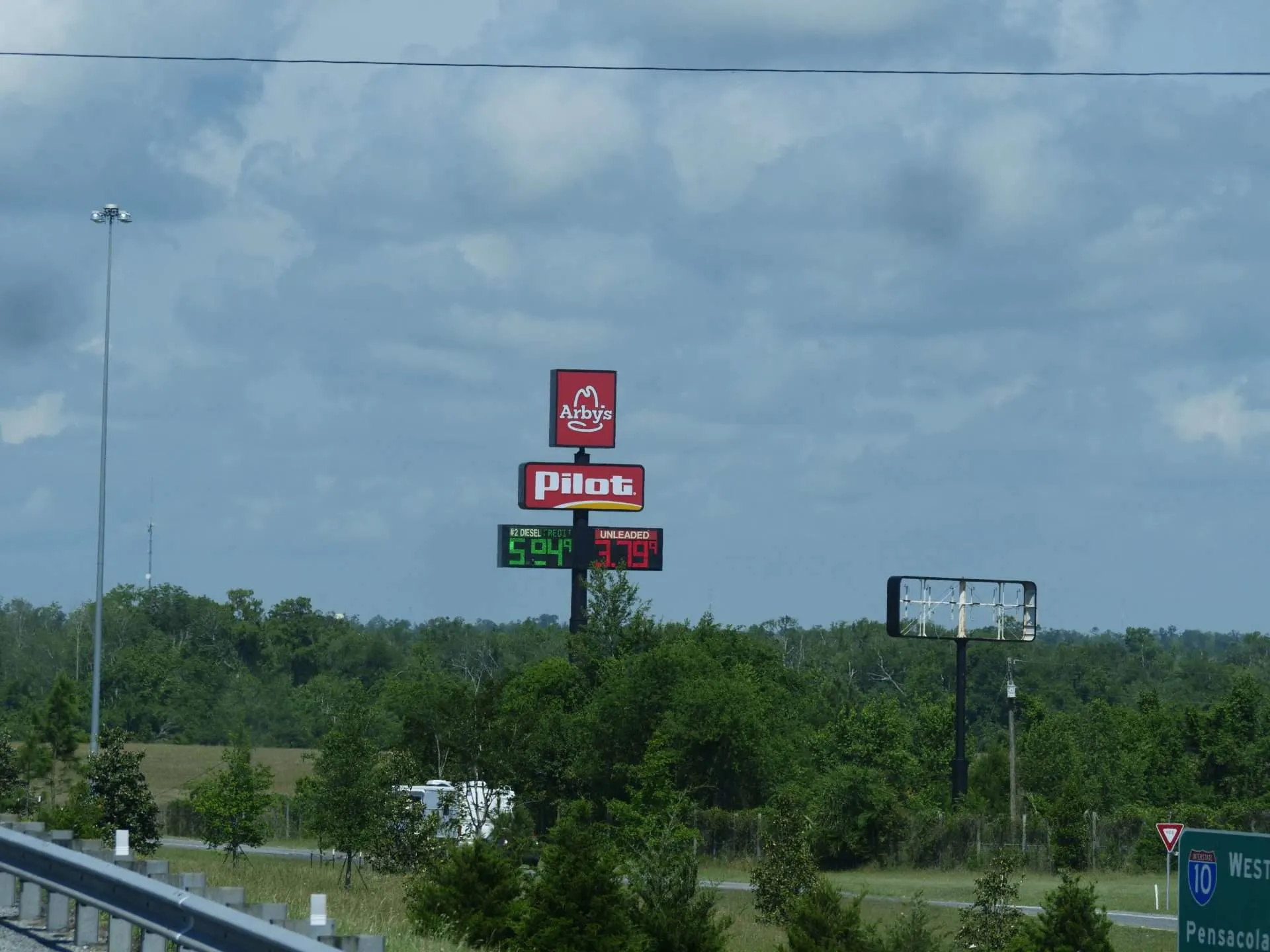 Pilot truck stop sign