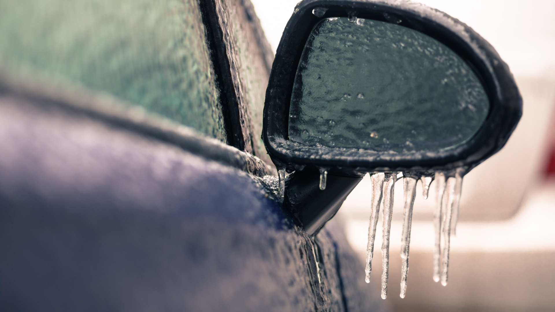 Ice frozen on car
