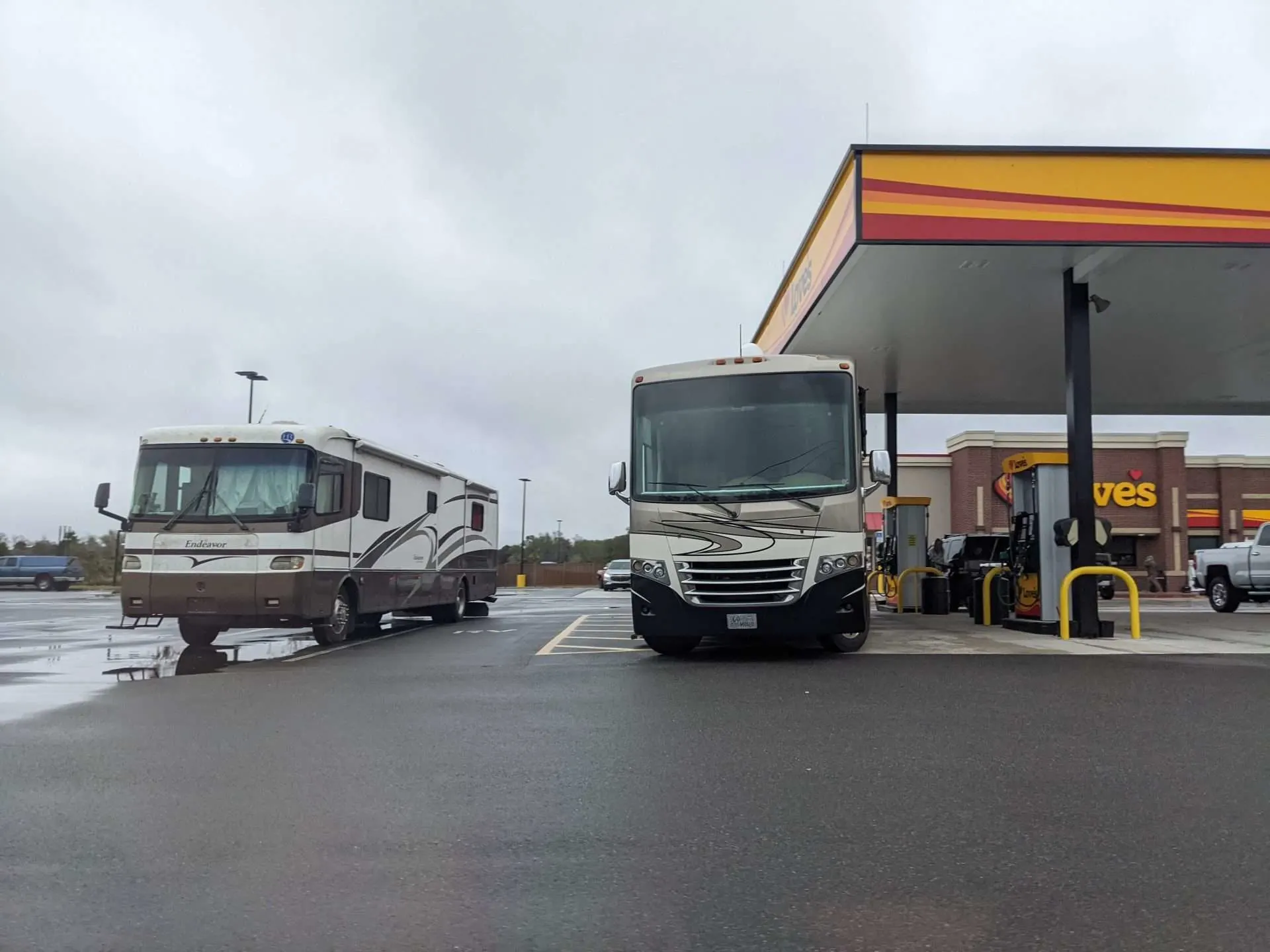RVs parked at Love's truck stop