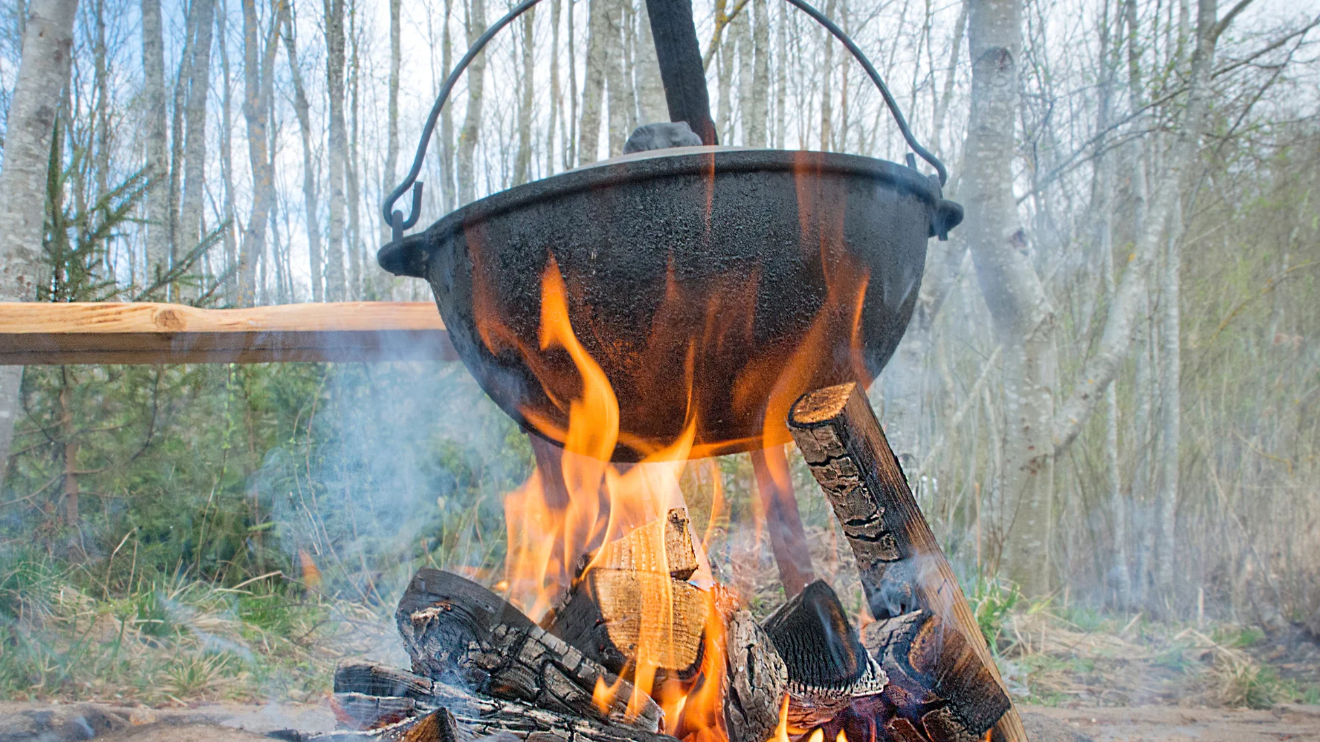 cooking over campfire