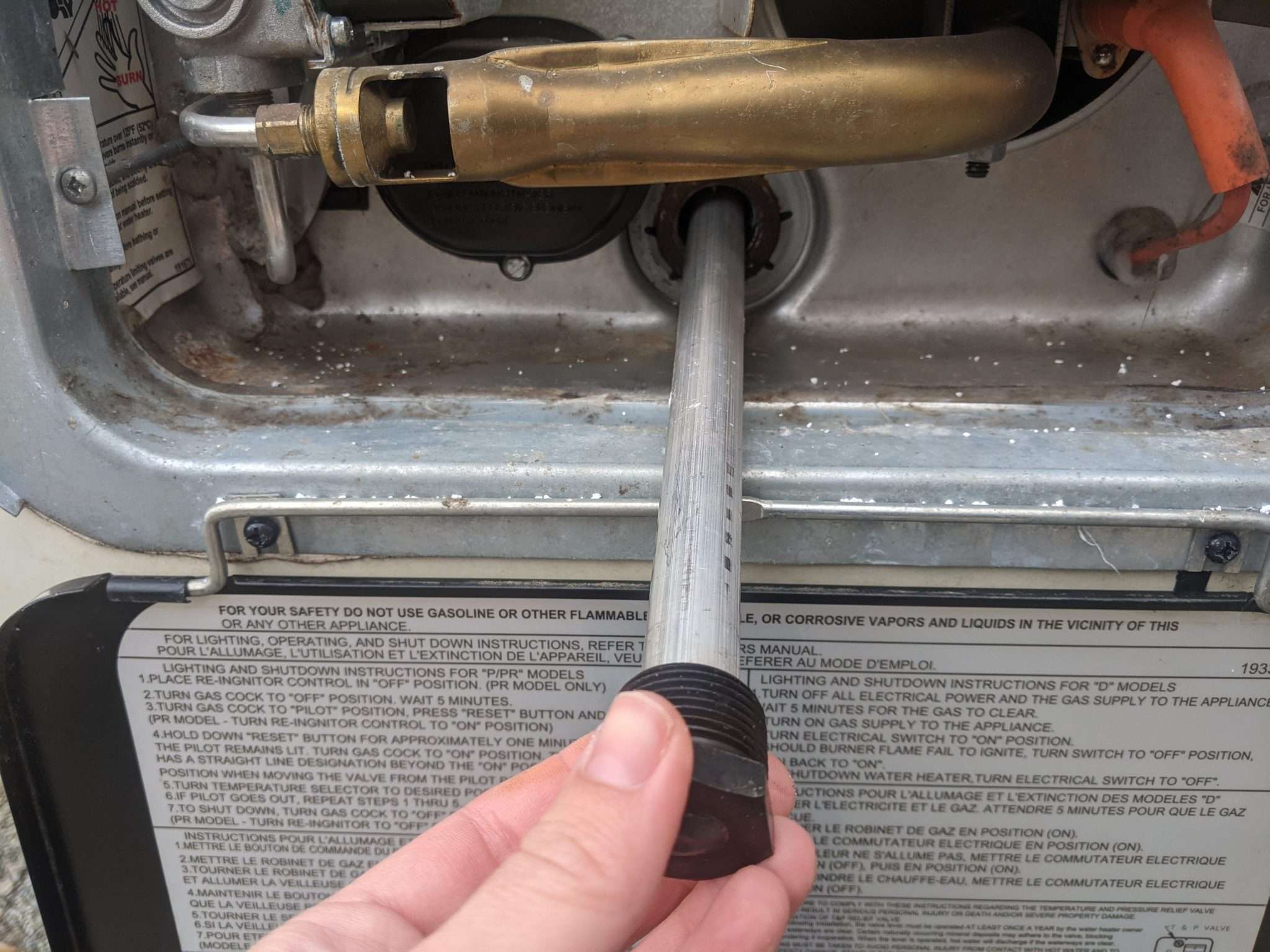 RV water heater anode rod replacement