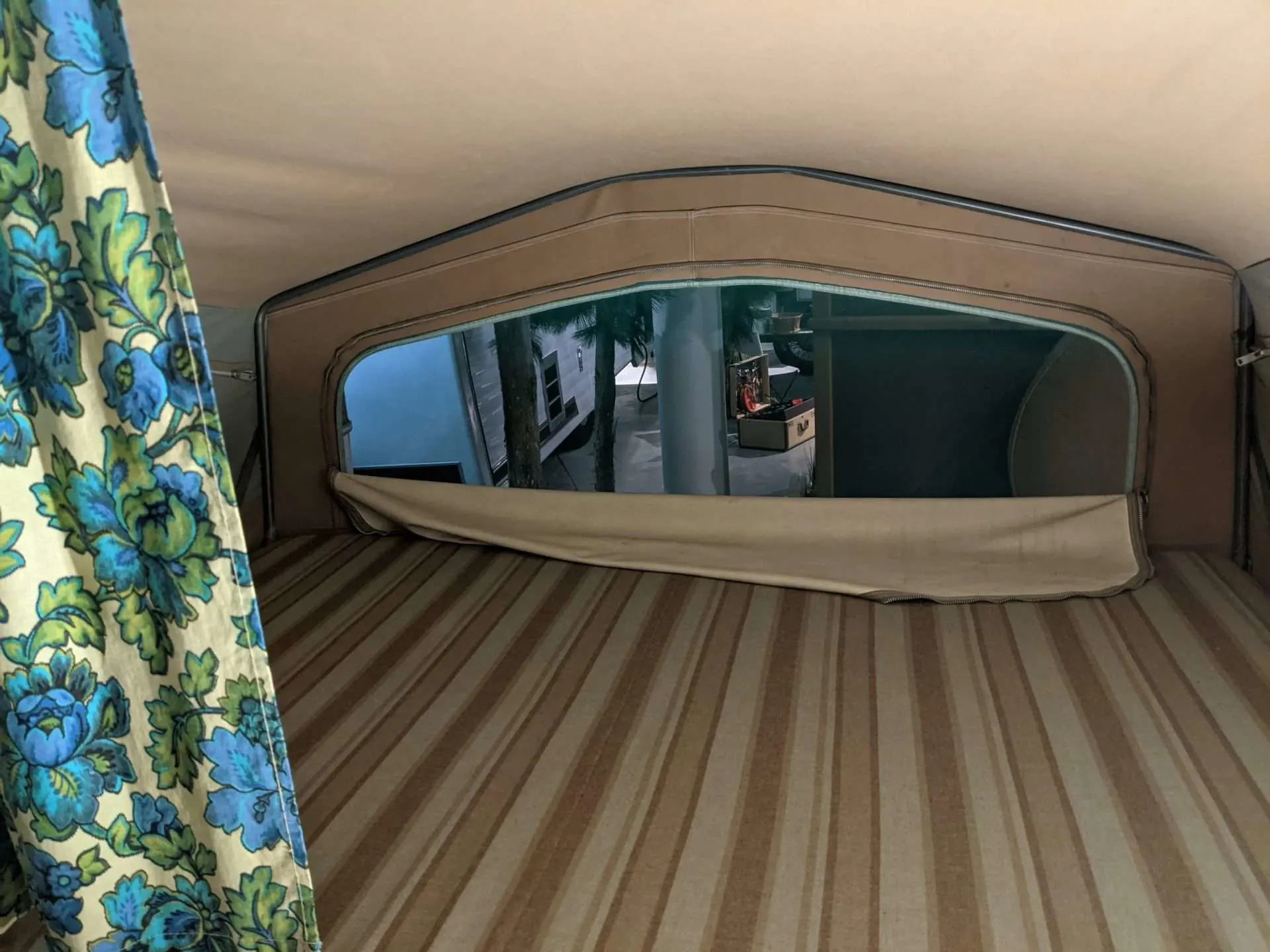 Interior of pop-up camper