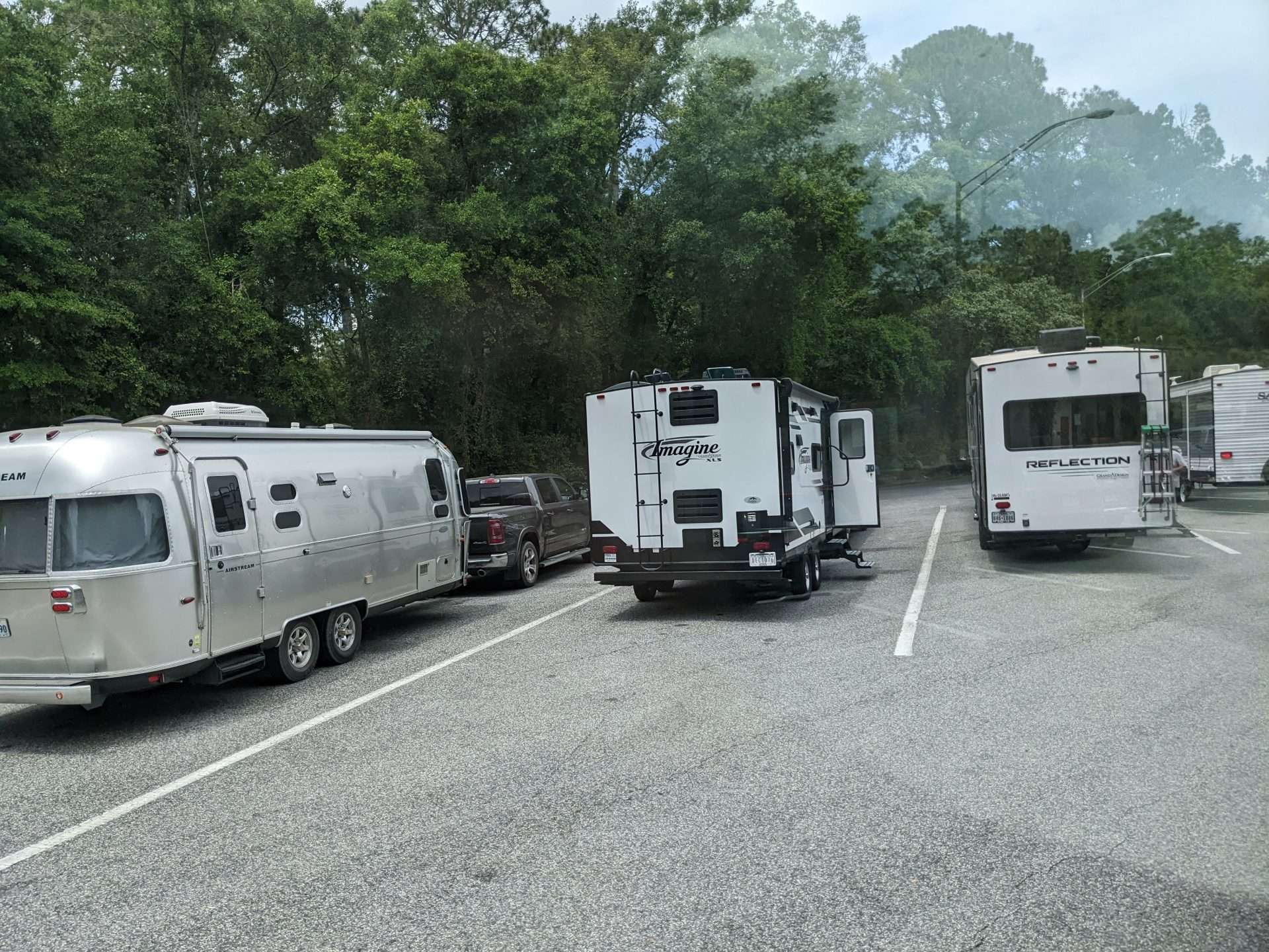 RVs parked at rest stop