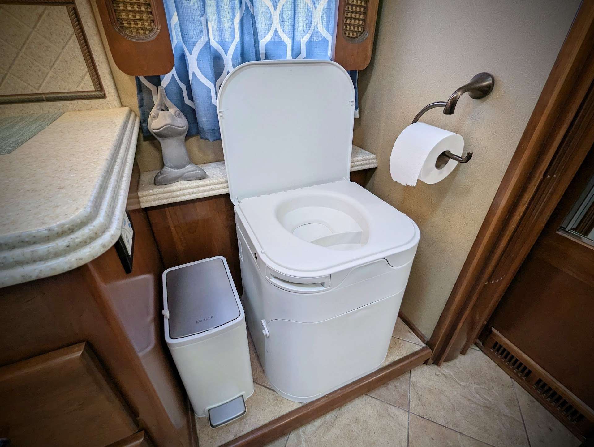 ogo composting toilet installed in an rv
