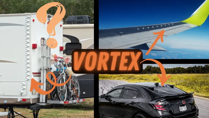 Vortex generator airtabs on airplane wing, racecar and RV