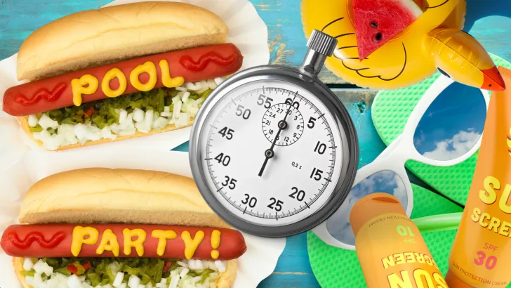 Hot dog with pool party written and 90 minute timer