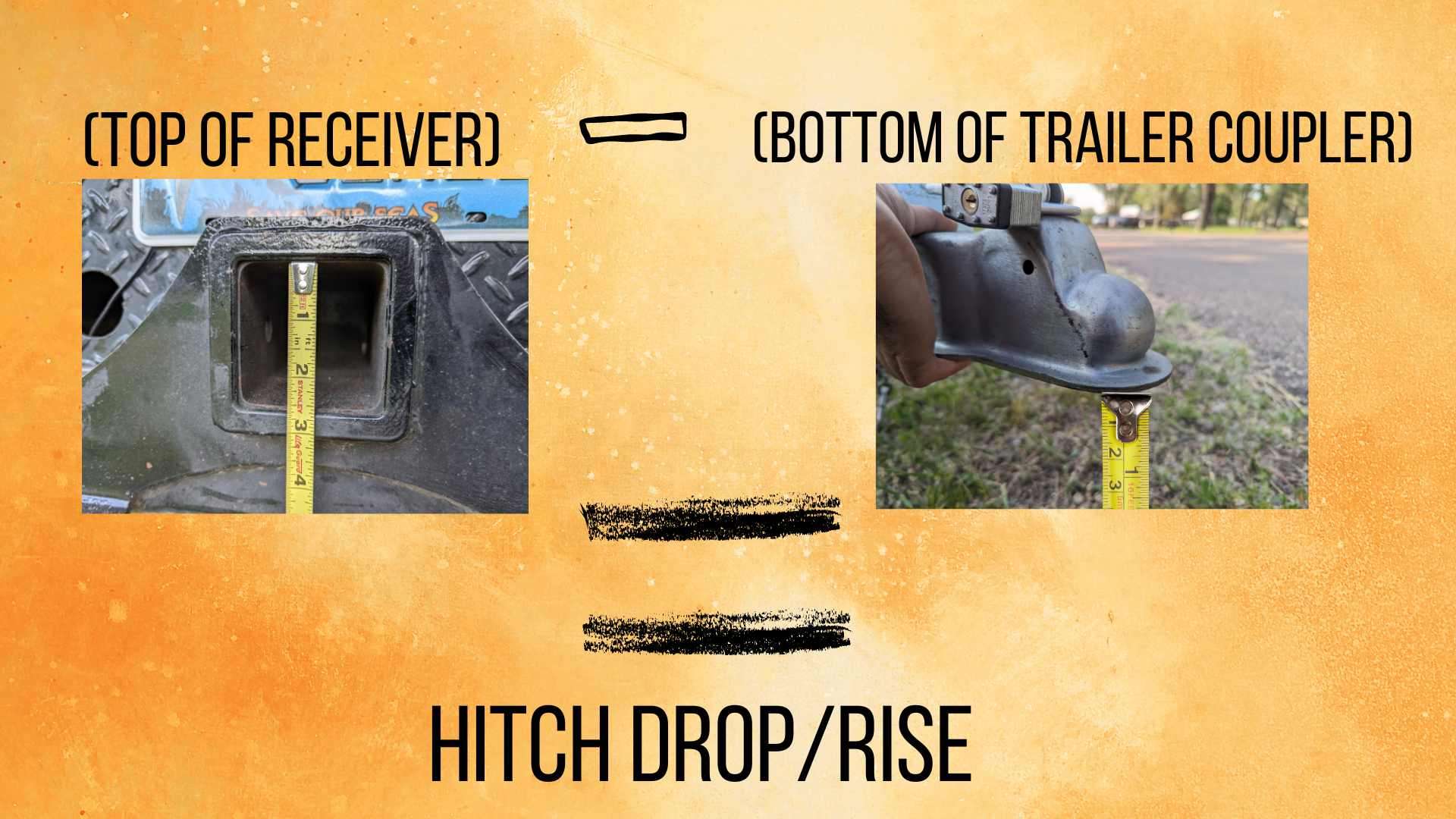 graphic showing how to measure hitch drop
