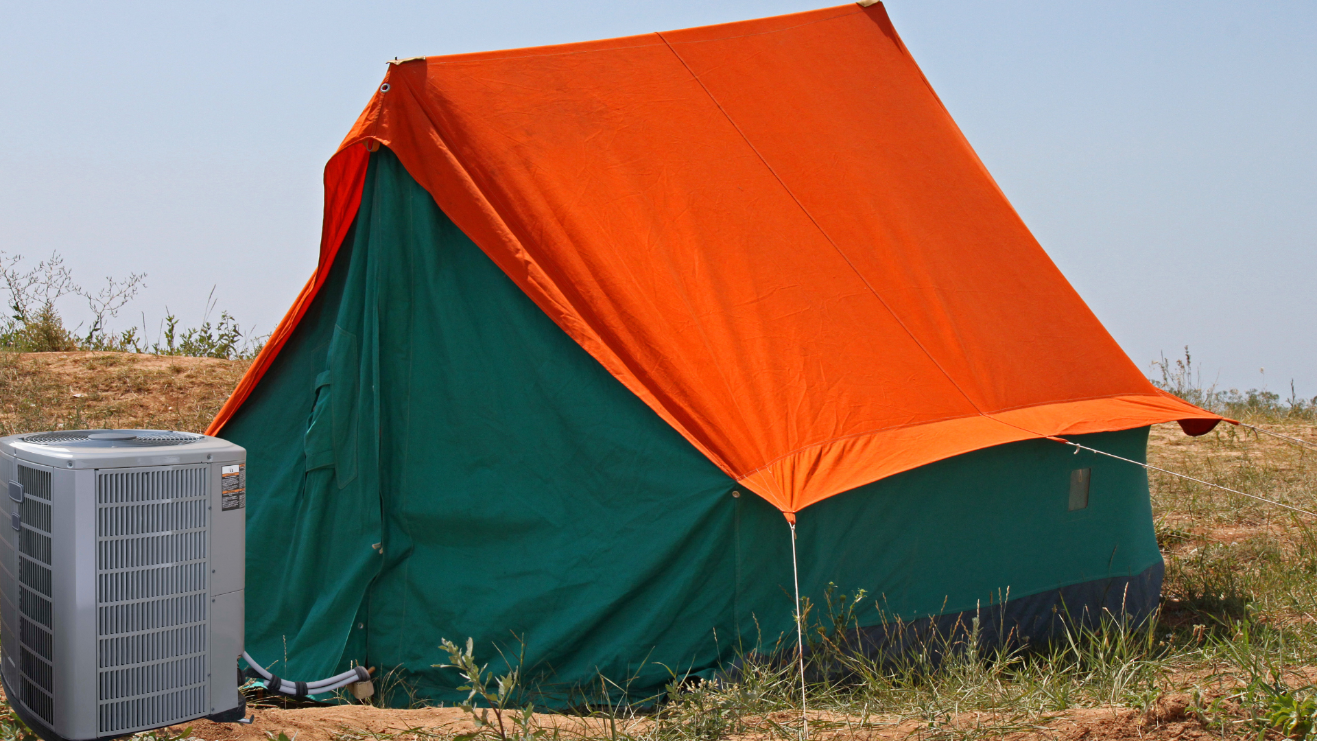 Camping tent with tent AC