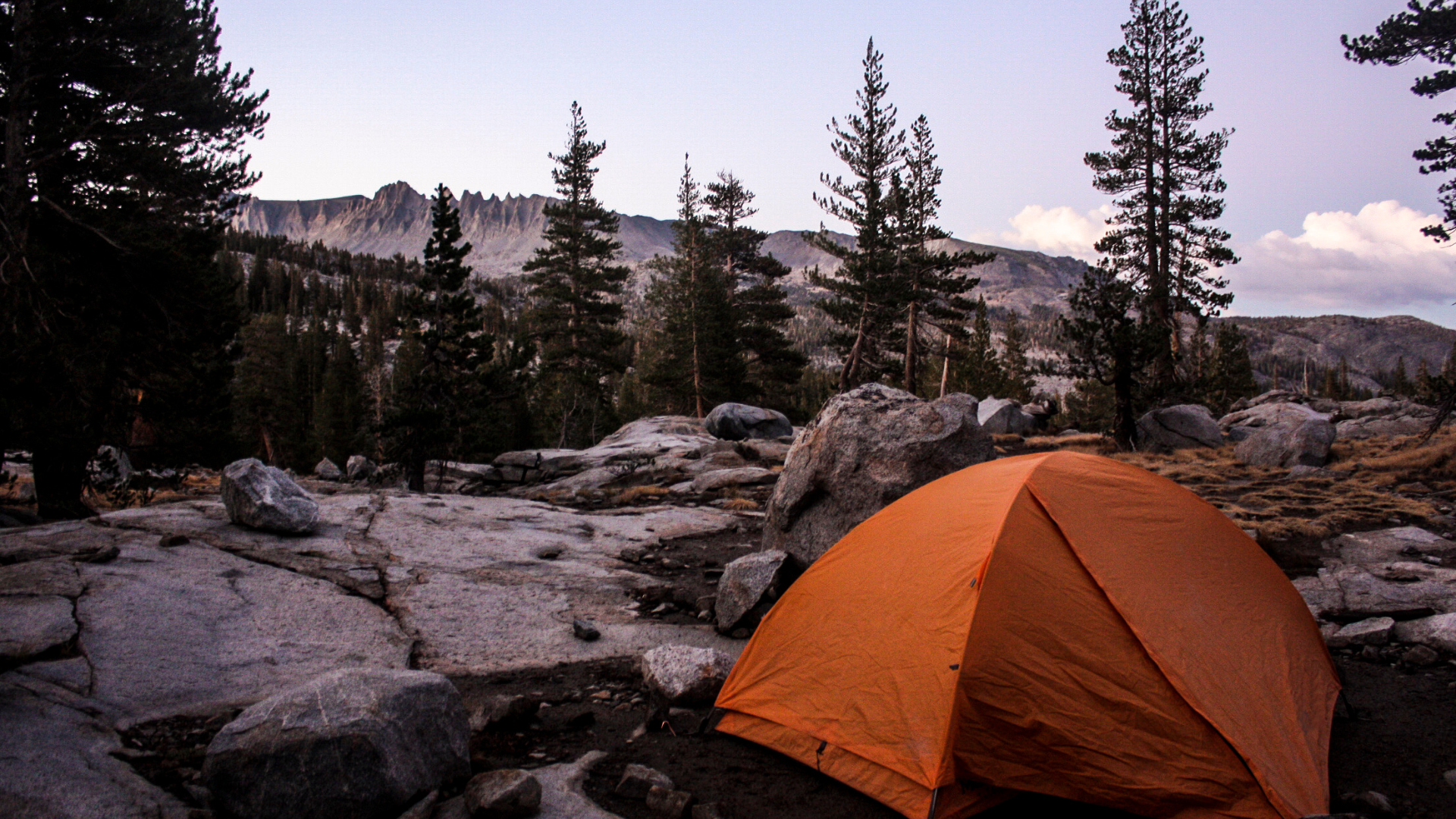 Tent set up on Pacific Crest Trail